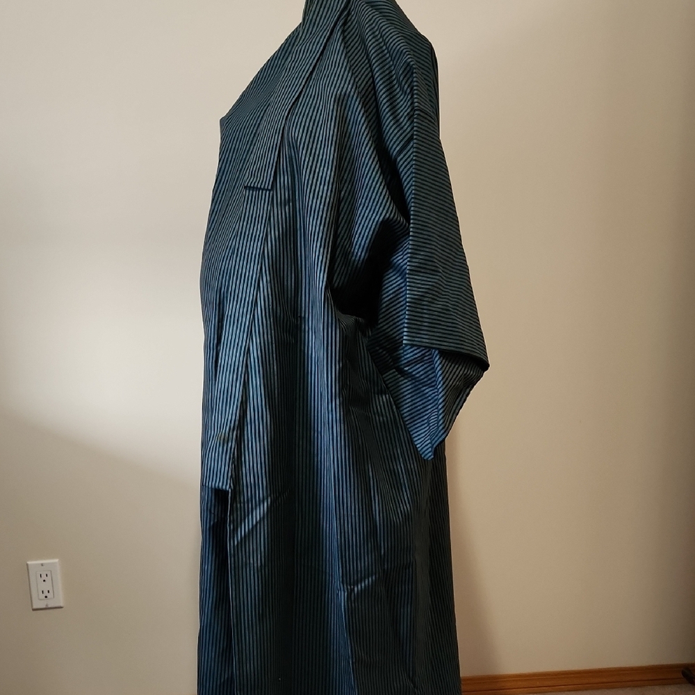 Striped Blue Kimono Robe